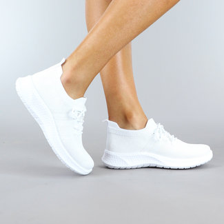 NEW2202 Witte Slip On Sneakers