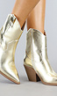 Gouden Korte Metallic Cowboy Laarsjes