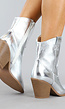 Zilveren Korte Metallic Cowboy Laarsjes