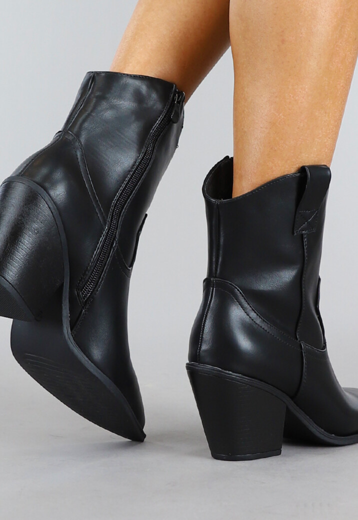 Zwarte Korte Cowboy Laarsjes