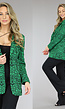 Groene Slangenprint Blazer met Schoudervulling