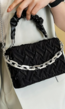 Gevlochten Clutch Tas met Geplooide Band