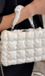 Geblokte Clutch met Geplooide Details