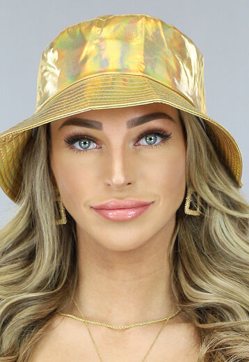 NEW0803 Gouden Metallic Bucket Hat