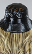 Zwarte Metallic Bucket Hat