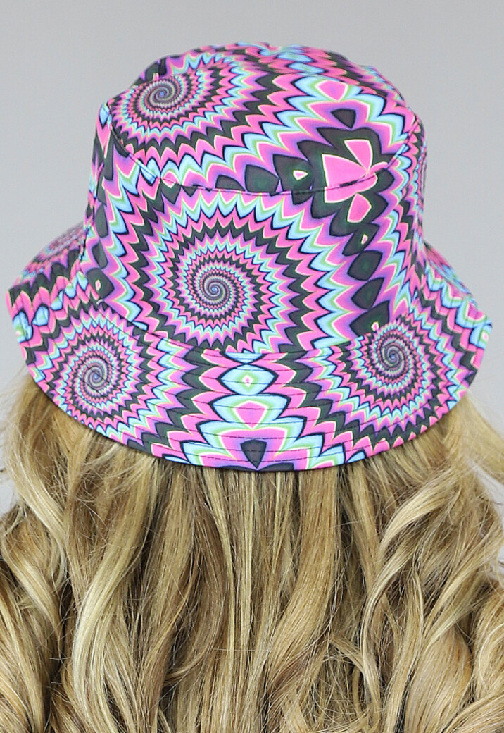 Roze Bucket Hat met Space Print