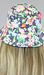 Zwarte Bucket Hat met Bloemen