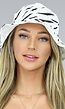 BF2023 Witte Dubbelzijdige Bucket Hat met Print