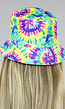 Drukke Groene Tie Dye Bucket Hat