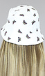 Witte Bucket Hat met Vlindertjes