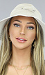 Beige Bucket Hat met Strass Veiligheidsspeld