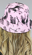 Lichtroze Bucket Hat met Gebroken Design