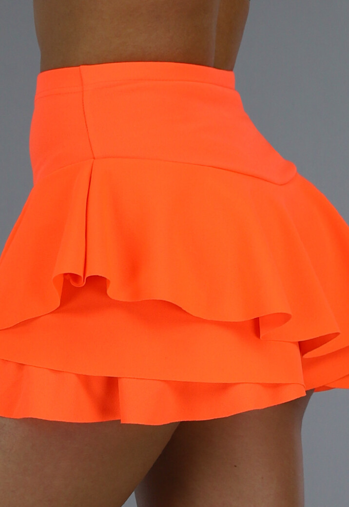 Geplooide Neon Oranje Skort