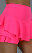 Geplooide Neon Roze Skort