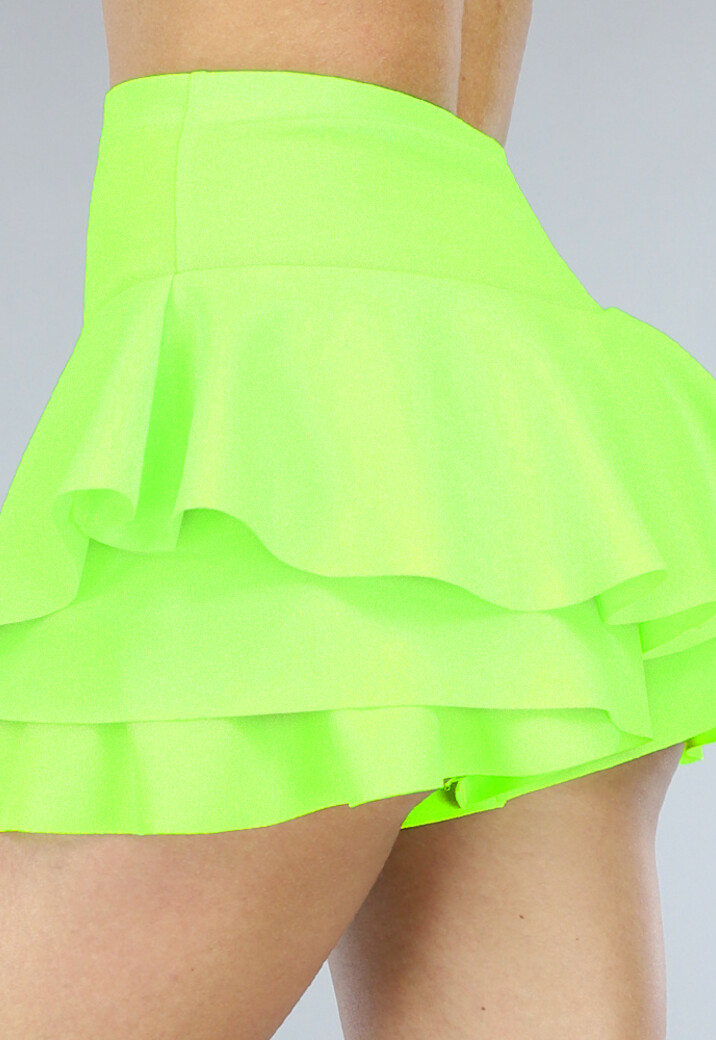 Geplooide Neon Groene Skort