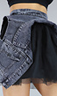 Zwarte 2-Piece met Jeans Gilet en Tule Rok