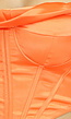 Oranje Satin Korset Top met Gedrapeerd Detail