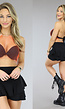 Oranje Fishnet Crop Top met Glitter