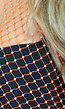 Oranje Fishnet Crop Top met Glitter