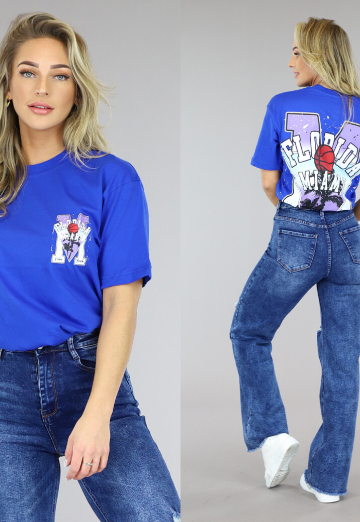 Donkerblauw Oversized Basketbal T-Shirt