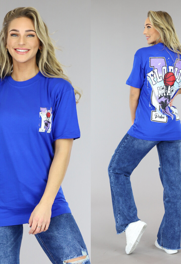 Donkerblauw Oversized Basketbal T-Shirt