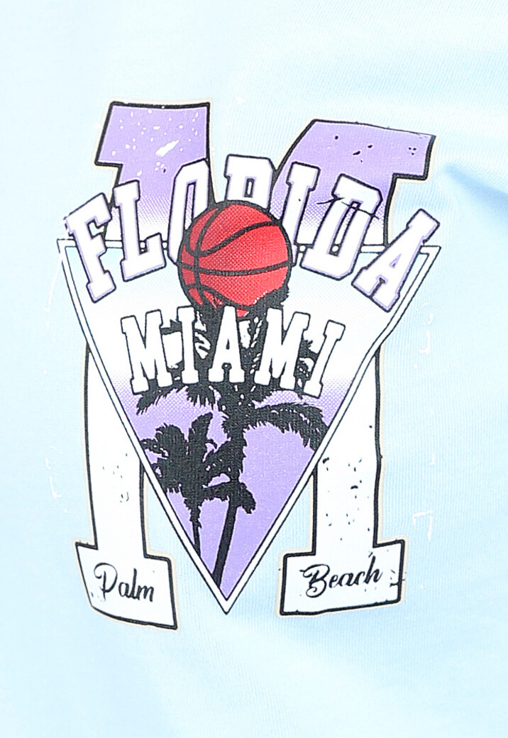 Lichtblauw Oversized Basketbal T-Shirt