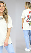 Crème Oversized Future T-Shirt met Bloemenprint