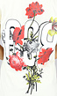 Crème Oversized Future T-Shirt met Bloemenprint