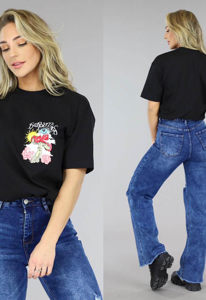 Zwart Oversized Trippy T-Shirt