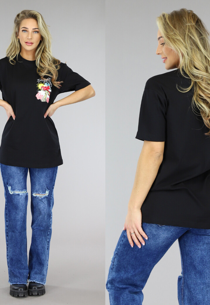 Zwart Oversized Trippy T-Shirt
