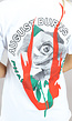 Wit Oversized T-Shirt met Roos Print