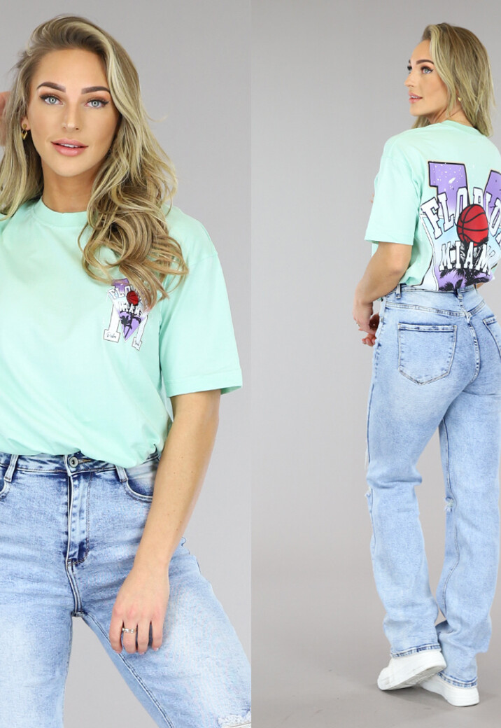 Mint Oversized Basketbal T-Shirt