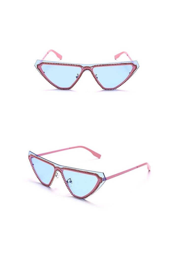 Blauwe Cateye Festival Bril met Strass