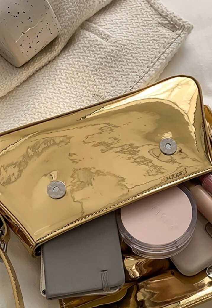 Gouden Verstelbare Metallic Schoudertas