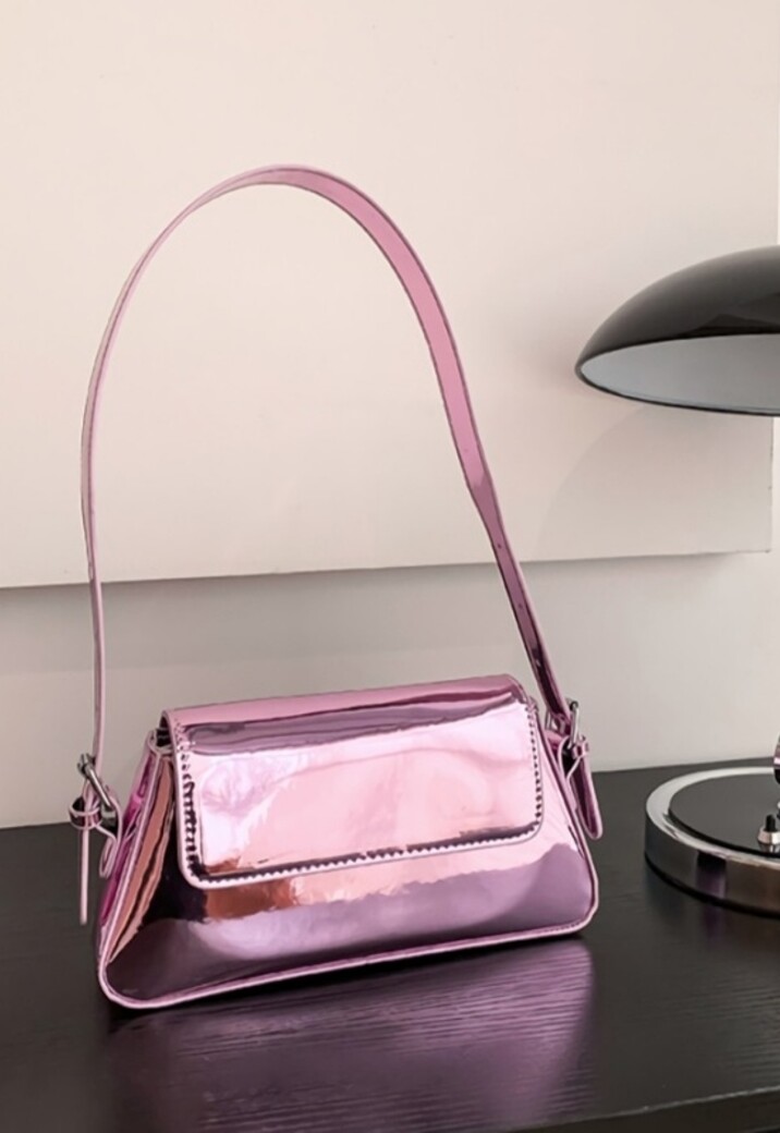 Roze Verstelbare Metallic Schoudertas