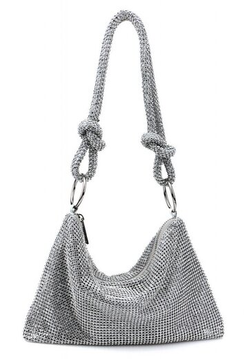 Zilveren Strass Schoudertas