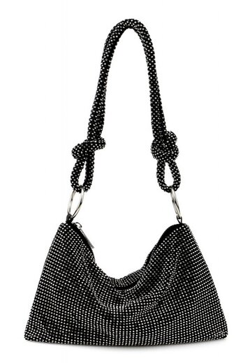 Zwarte Strass Schoudertas