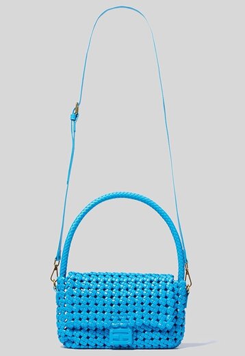 SALE35 Blauwe Gevlochten Crossbody Tas