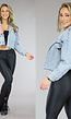 Cropped Jeans Jasje met Druksluiting