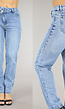 Blauwe Jeans met Schuine Sluiting