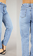 Blauwe Jeans met Schuine Sluiting