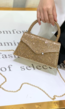 Gouden Strass Hand/Schoudertasje