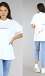Wit Oversized T-Shirt met Duif Print