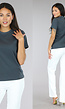 Grijs Basic T-Shirt met Lichte Stretch