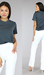 Grijs Basic T-Shirt met Lichte Stretch