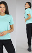 Mint Basic T-Shirt met Lichte Stretch