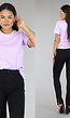 Lila Basic T-Shirt met Lichte Stretch