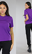 Donker Paars Basic T-Shirt met Lichte Stretch