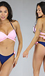 Lichtroze Push-Up Bikinitop met Wikkel Detail