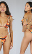 Multicolor Super Strappy Bikini Set met Pareo